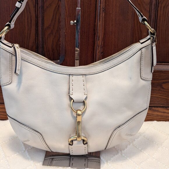 COACH Hamilton Winter White leather Hobo 11544. Vintage. Brass hardware. - Picture 1 of 9